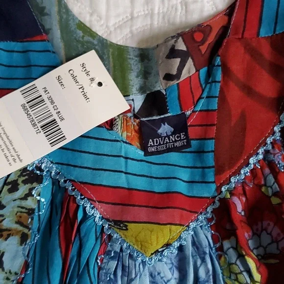 Artisan Advance Apparel Patchwork Tank Tunic NWT OS - Picture 2 of 6